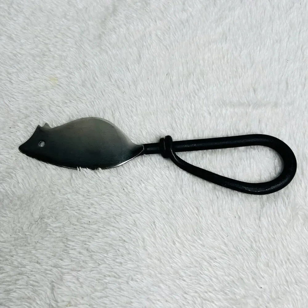 New Hampshire Bowl & Board Mouse Shaped Cheese Knife Spreader Cast Iron Handle